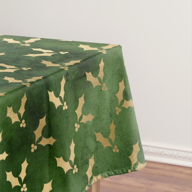 Nappe Festive Green et Gold Foil hiver Noël Holly (In Situ)
