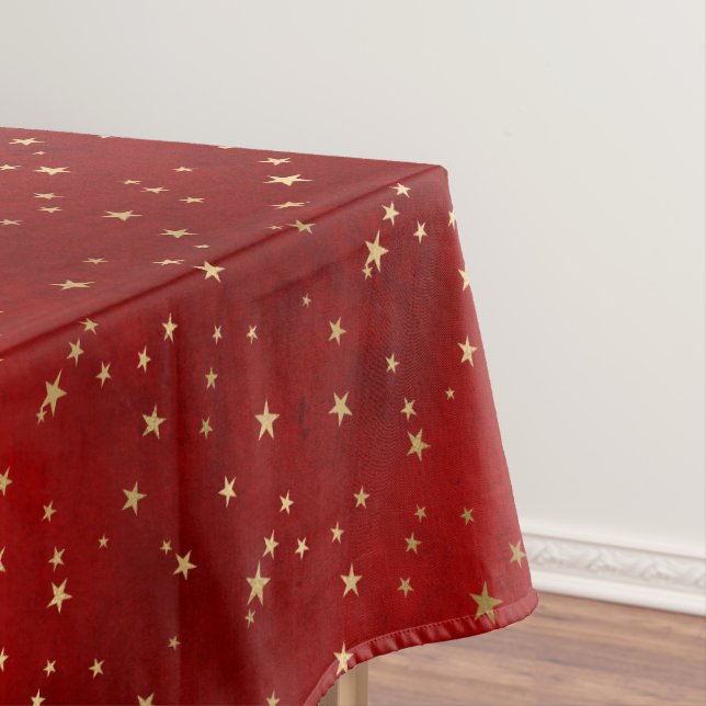 Nappe Festive Red & Gold Foil hiver Étoiles de Noël (In Situ)
