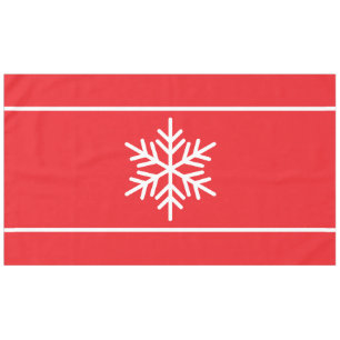 Nappe Festive Rouge Lumineux Nordic White Snowflake