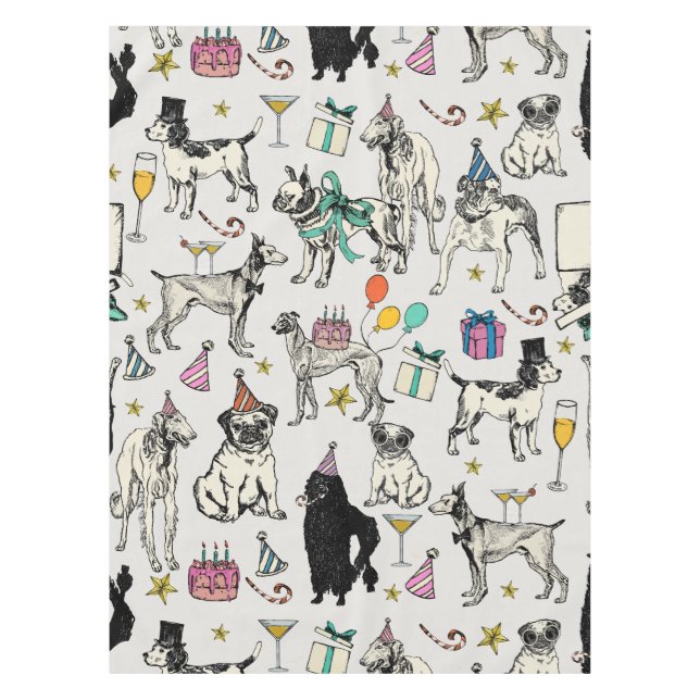 Nappe fête d'anniversaire pour chiens lunettes (Devant)