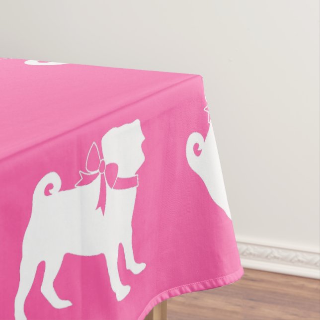 Nappe Fête de la fête du chien Carlin rose (In Situ)