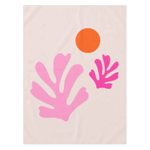 Nappe Feuilles Abstraits rose orange moderne formes déco