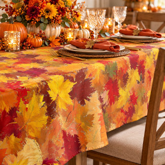 Nappe Feuilles d'automne à l'aquarelle - Motif automnal