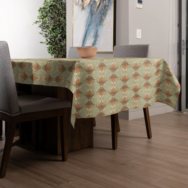 Nappe Feuilles d'automne avec Stars Motif Diamond (Autumn Leaves with Stars Diamond Pattern Tablecloth)