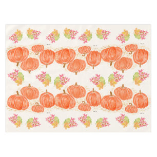 Nappe Feuilles d'automne citrouilles Aquarelle peinte à