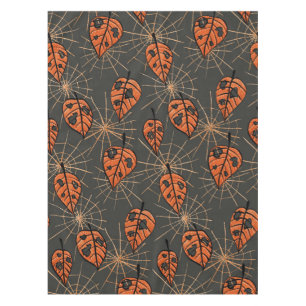 Nappe Feuilles d'automne d'Halloween et toiles d'araigné