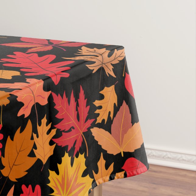 Nappe Feuilles d'automne motif 02 Black BG (In Situ)