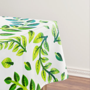 Nappe Feuilles Élégantes Vert Citron Turquoise