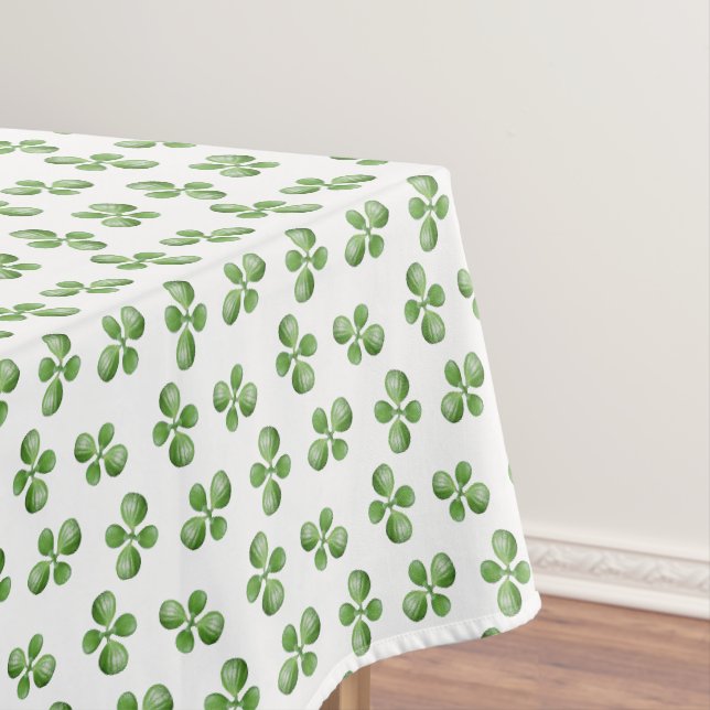 Nappe Feuilles succulents verts sur blanc (In Situ)