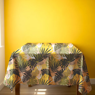 Nappe Feuilles Tropicales Abstraites Modernes & Points