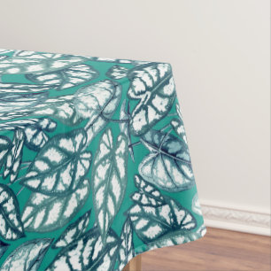 Nappe Feuilles tropicaux Turquoises bleus