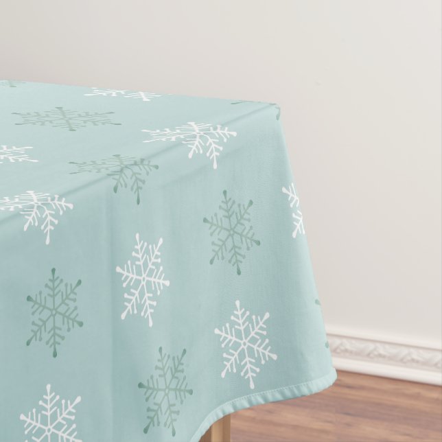 Nappe Flammes de neige de Noël sur Mystère bleu clair (In Situ)
