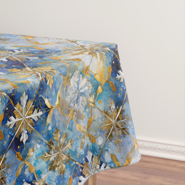 Nappe Flèches de Noël Bleu Or Blanc (In Situ)