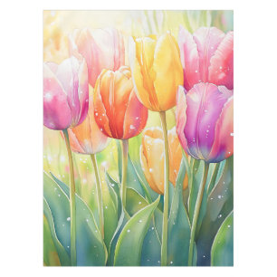 Nappe Fleur Aquarelle Ressort Jardin Tulip