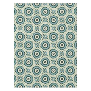 Nappe Fleur blanche et mandala bleu céleste