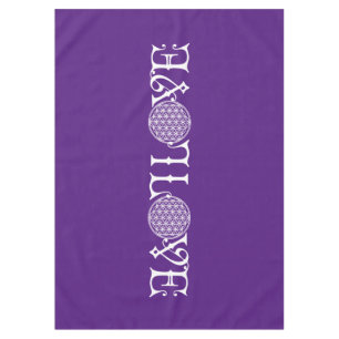 Nappe Fleur de la vie - LOVE lettrage tatouage blanc