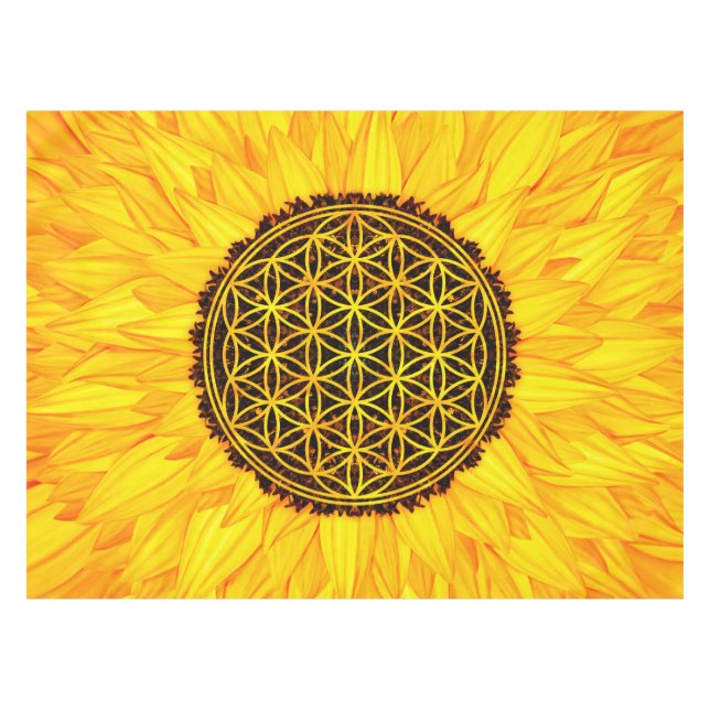 Nappe Fleur de la vie - tournesol #1 (Devant (Horizontal))