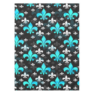 Nappe Fleur De Lis Blanc Bleu