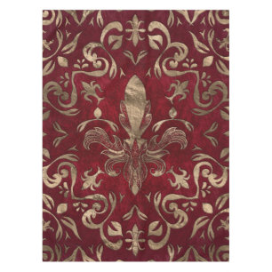 Nappe Fleur de lis rouge et or