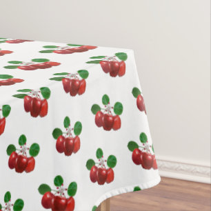 Nappe Fleur de pommier & Fruits sur une branche sur fond