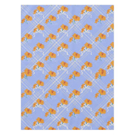 Nappe Fleur orange mignonne sans soudure sur bleu plaid