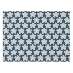 Nappe Fleur Rétro Bleu Clair Et Navy