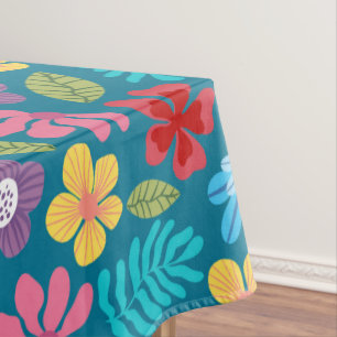 Nappe Fleurs abstraites colorées motif