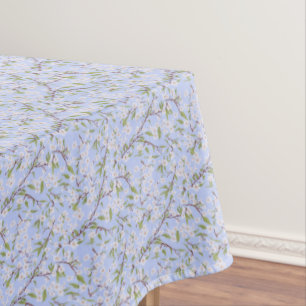 Nappe Fleurs blanches en bleu
