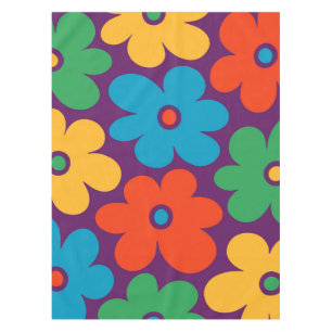Nappe Fleurs colorées rétro Motif