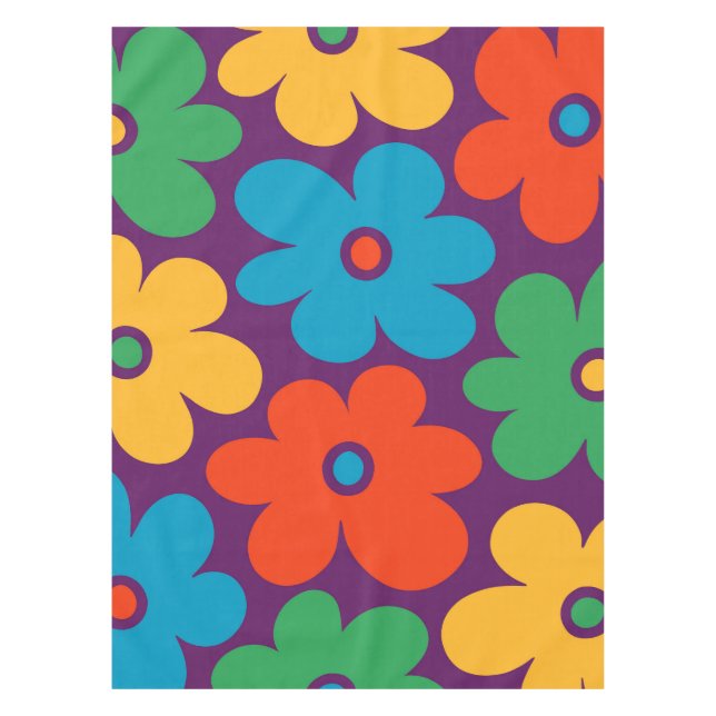 Nappe Fleurs colorées rétro Motif (Devant)