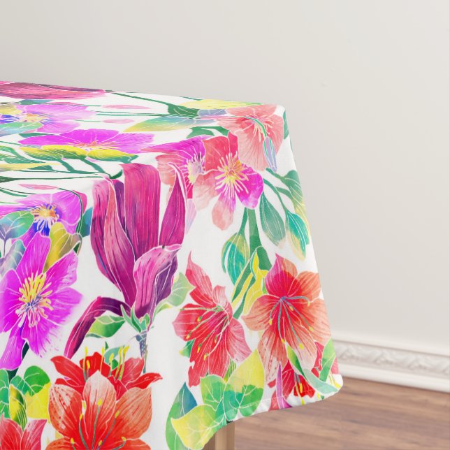 Nappe Fleurs colorées tropicales élégantes (In Situ)