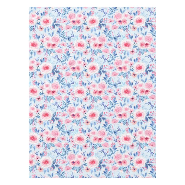 Nappe Fleurs d'aquarelle et feuilles 2 (Devant)