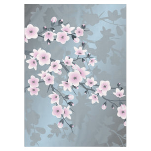 Nappe Fleurs de cerisier Rose Poussiéreux Bleu terne