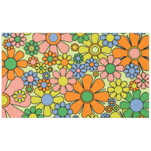 Nappe Fleurs de Jardin Rétro 60s les années 70 Printemps