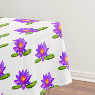 Nappe Fleurs de lotus violettes et feuille de nénuphar s