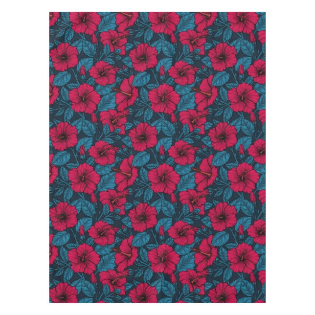 Nappe Fleurs d'hibiscus rouges (Devant)