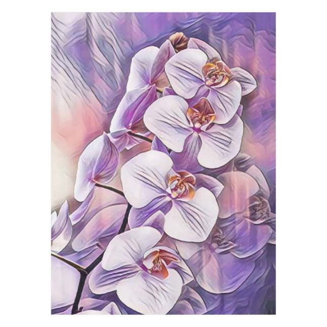 Nappe Fleurs d'orchidées mignonnes rose violet tirant (Devant)