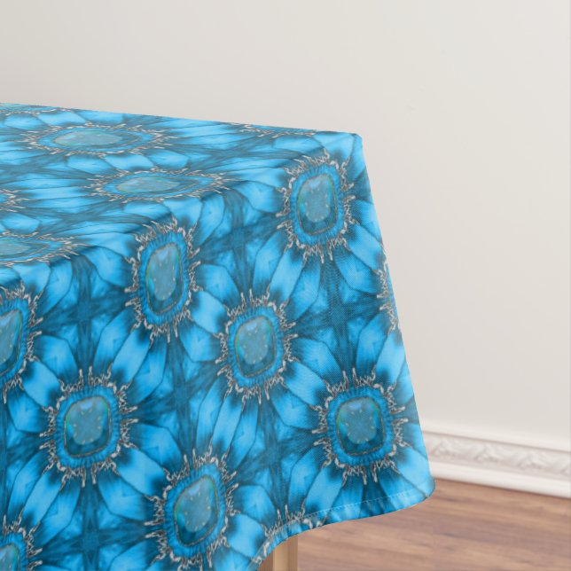 Nappe Fleurs en métal bleu turquoise avec Motif Gems (In Situ)