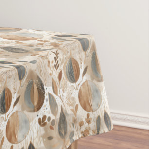 Nappe Fleurs et Feuilles modernes de tons de terre