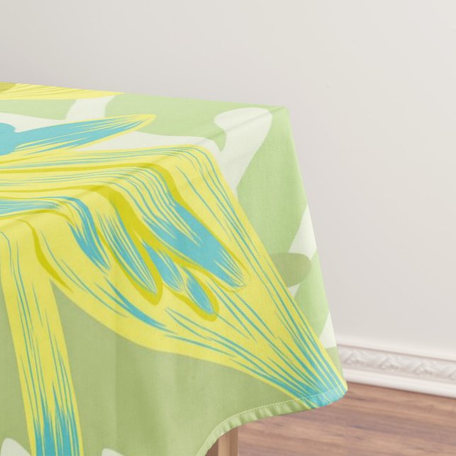 Nappe Fleurs exotiques (Yellow and Blue Floral Tablecloth!)