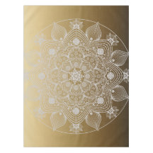 Fleurs, Feuilles, Dentelle Blanche Floral Mandala 