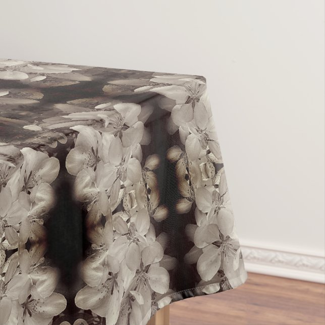 Nappe Fleurs Fleurs Noir Et Blanc Tint Abstrait (In Situ)