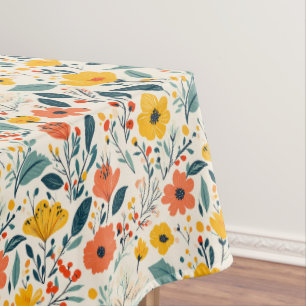Nappe Fleurs florales colorées à la main