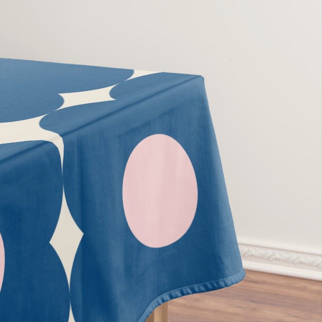 Nappe Fleurs géométriques rétro mignonnes Motif bleu et  (In Situ)