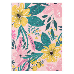 Nappe Fleurs Jaunes Jolies Rose Florales