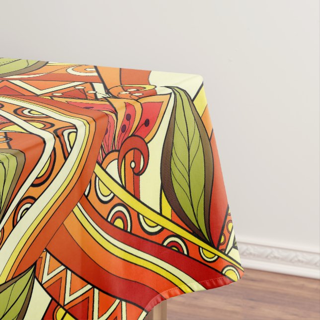 Nappe Fleurs Orange Blanches Élégantes Et Fleurs (In Situ)