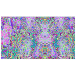 Nappe Fleurs Rose et Violettes Abstraites Psychédéliques