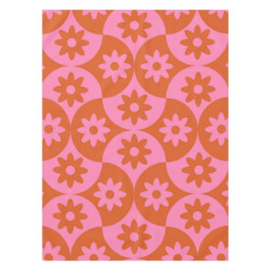 Nappe Fleurs roses et orange sur Saint-Jacques du milieu