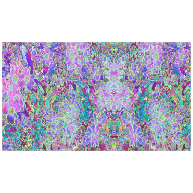 Nappe Fleurs roses et violettes Abstraites (Devant (Horizontal))