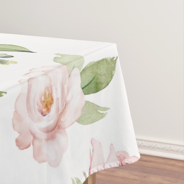 Nappe Fleurs roses, Roses roses, Fleurs Aquarelles (In Situ)